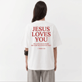 Tshirt oversized  JESUS LOVE YOU RED