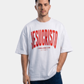 Tshirt oversized-ROJO JESUCRISTO EL CAMINO LA VERDAD Y LA VIDA