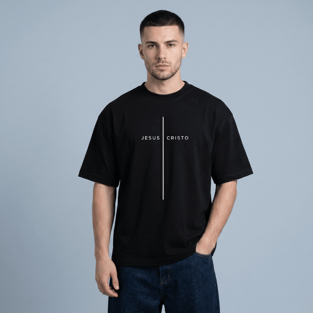 Tshirt oversized- NEGRA JESUSCRISTO 1002 / HOMBRE