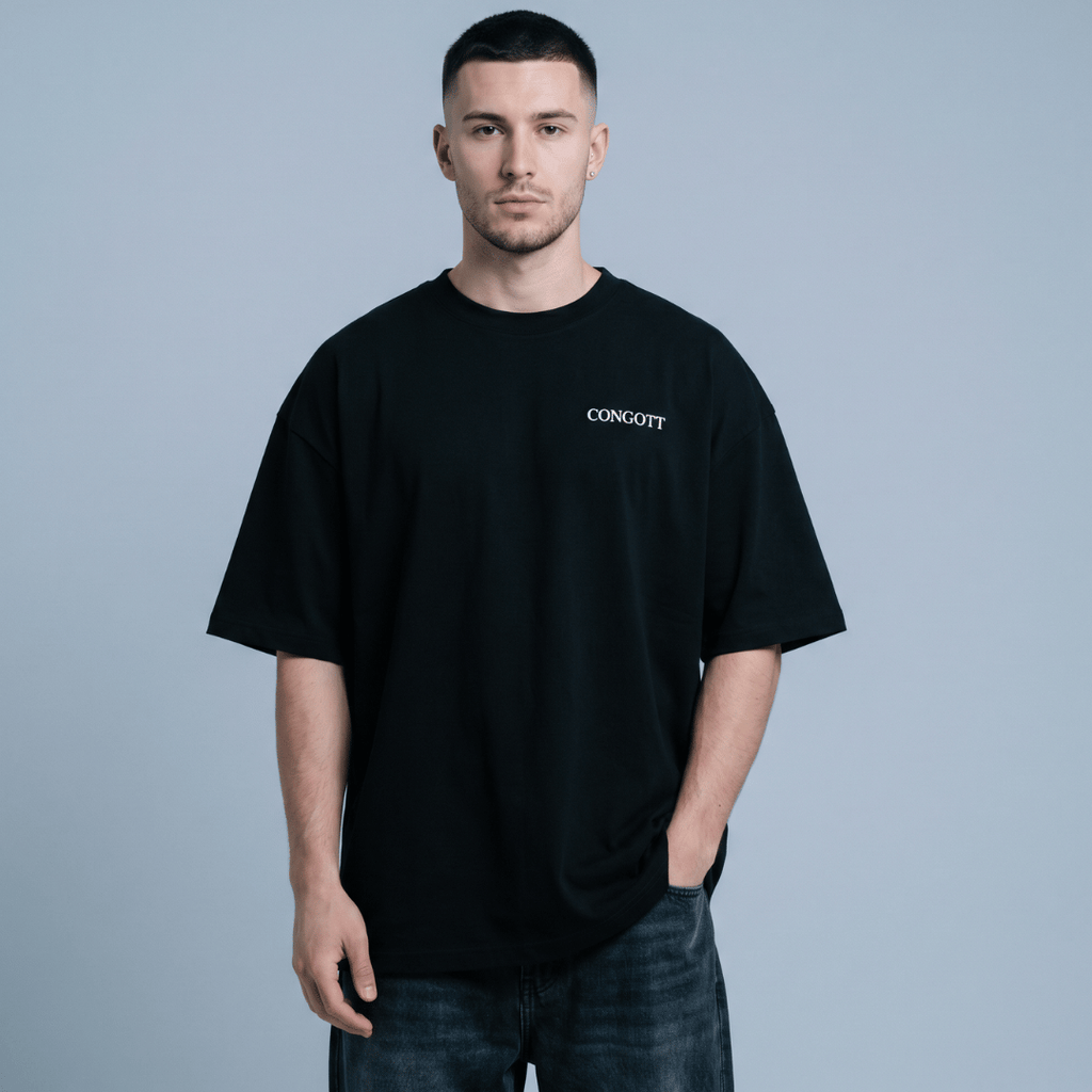 Tshirt oversized-NEGRO NO ME SOLTARAS / HOMBRE