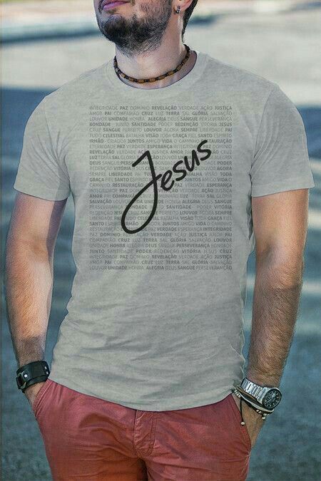 CAMISETA ESTAMPADA JESUS LETRAS / HOMBRE
