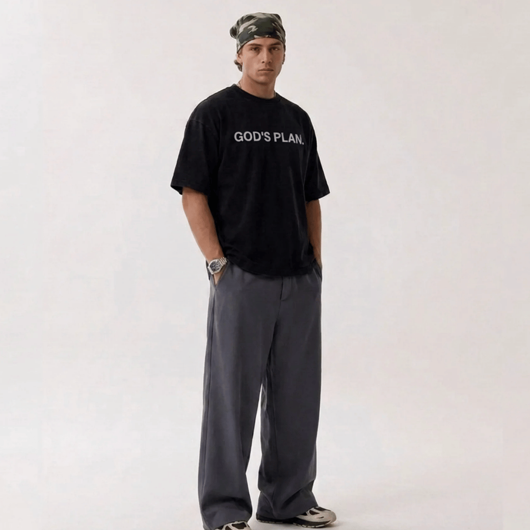 Tshirt oversized-NEGRO GOD IS PLAN / HOMBRE