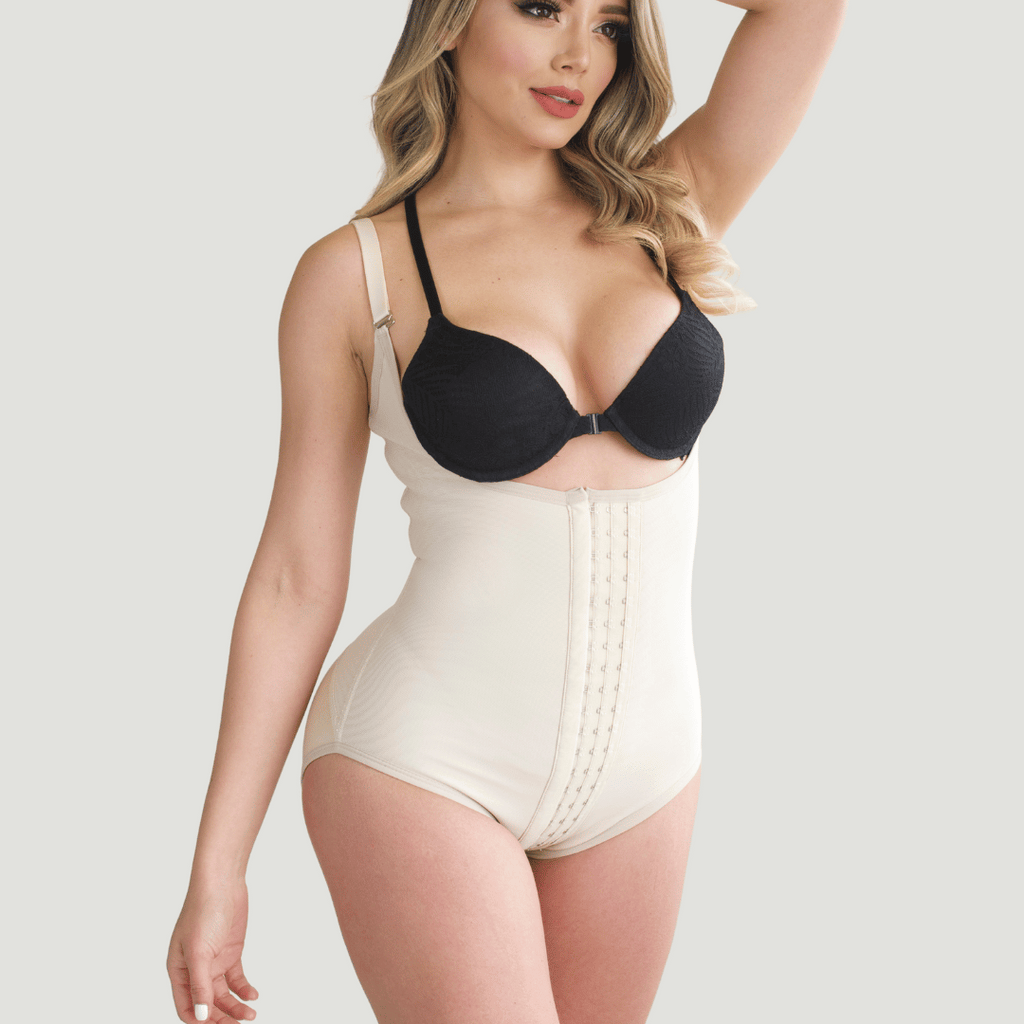 Faja Colombiana Tipo Body – Control Total con 3 Hileras de Broches Ajustables