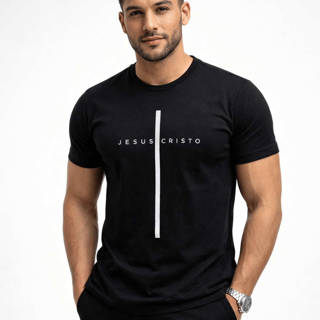 CAMISETA NEGRA JESUSCRISTO  1002 / HOMBRE