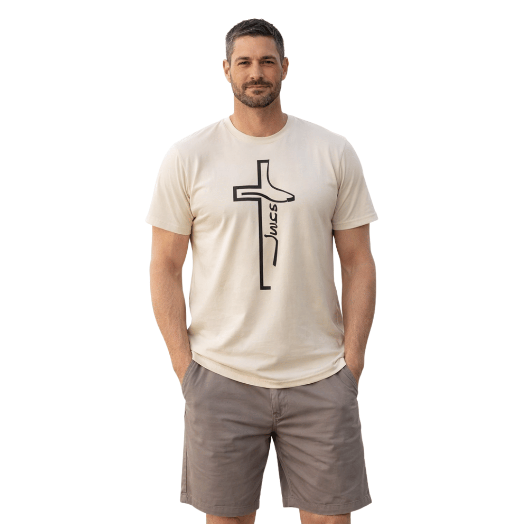 CAMISETA CAMEL CRUZ JESUS / HOMBRE