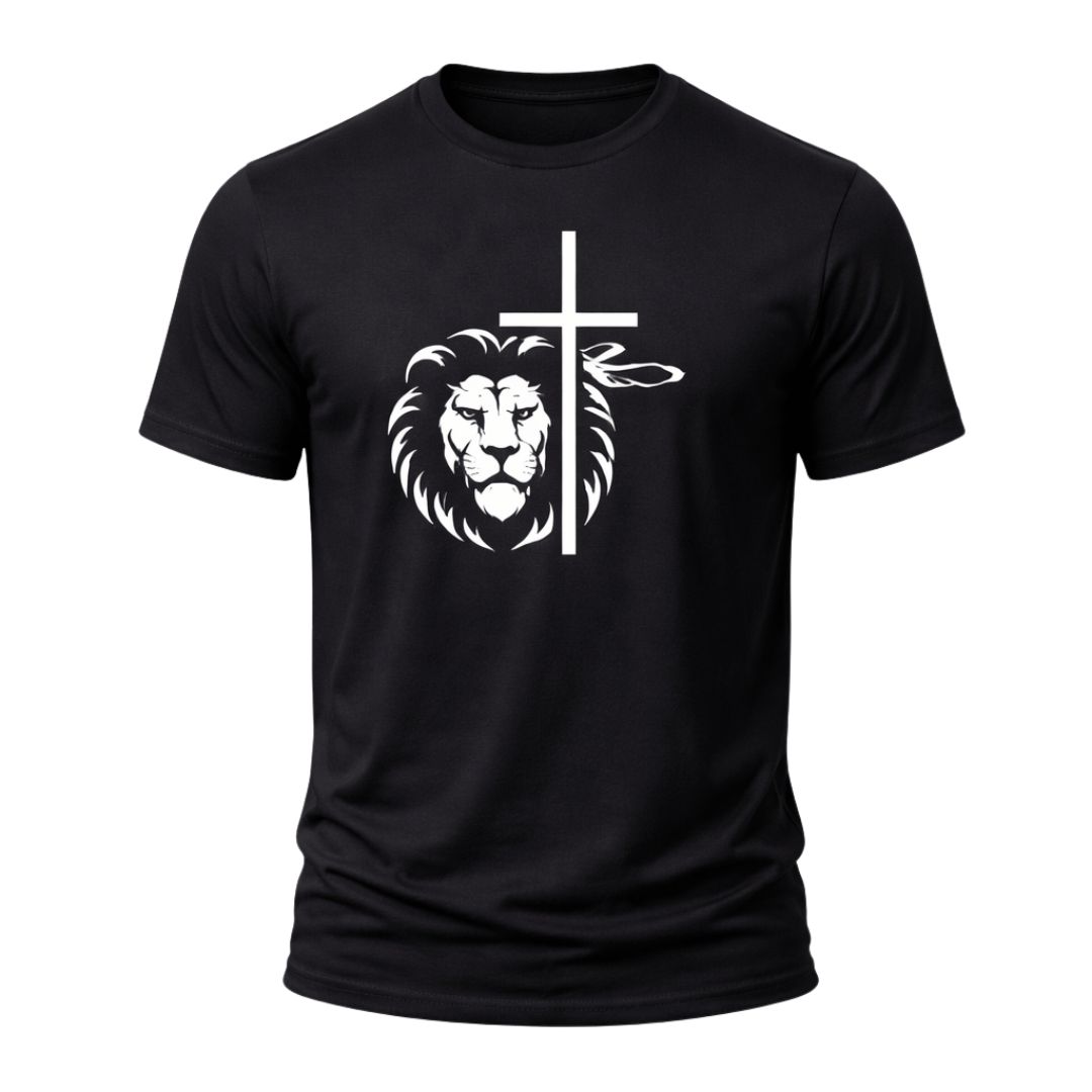 CAMISETA NEGRA LEON CRUZ JESUS / HOMBRE