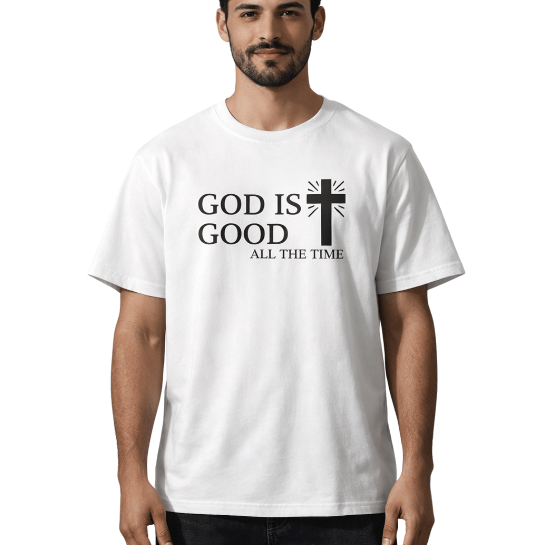 CAMISETA BLANCA GOD IS GOD AL THE TIME / HOMBRE