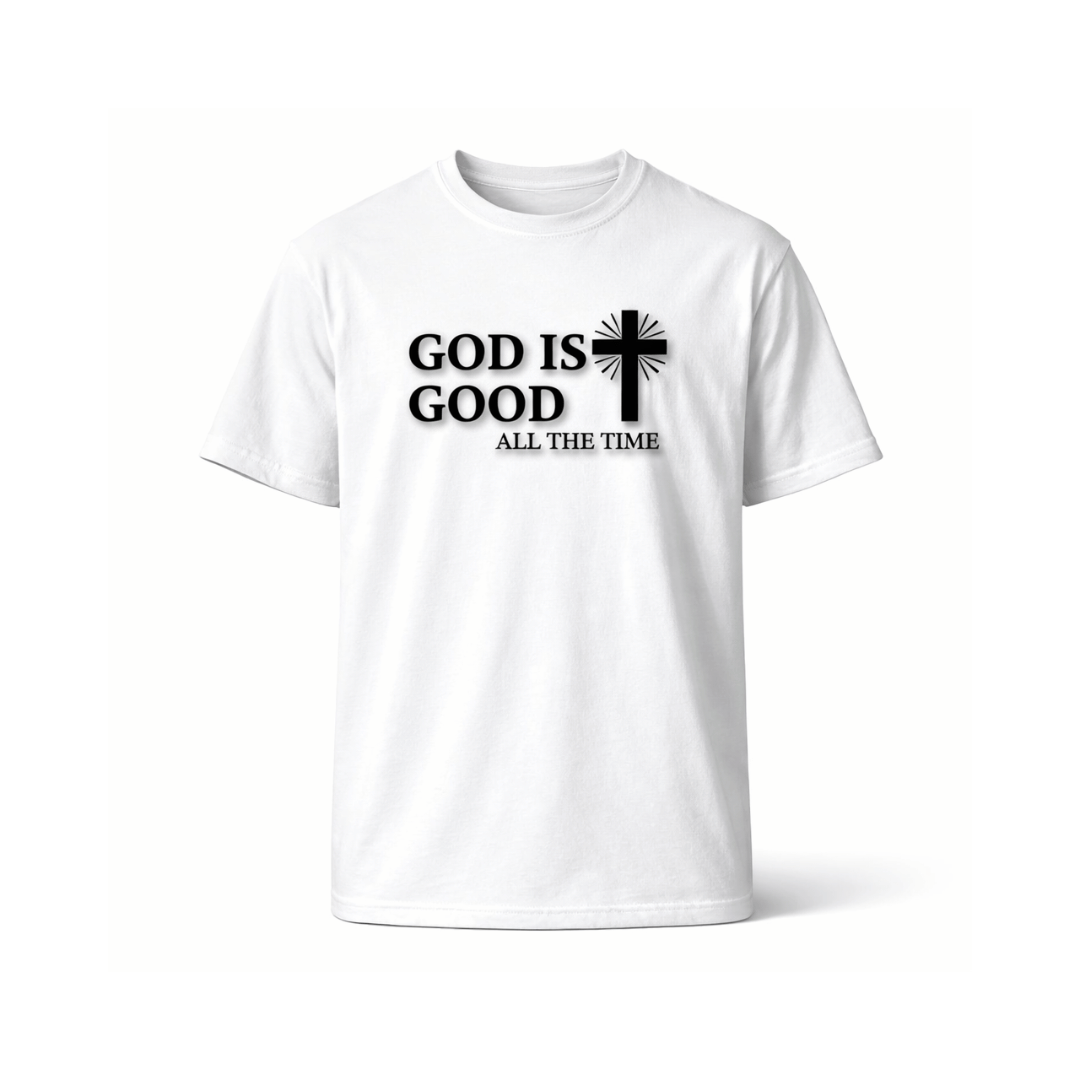 CAMISETA BLANCA GOD IS GOD AL THE TIME / HOMBRE