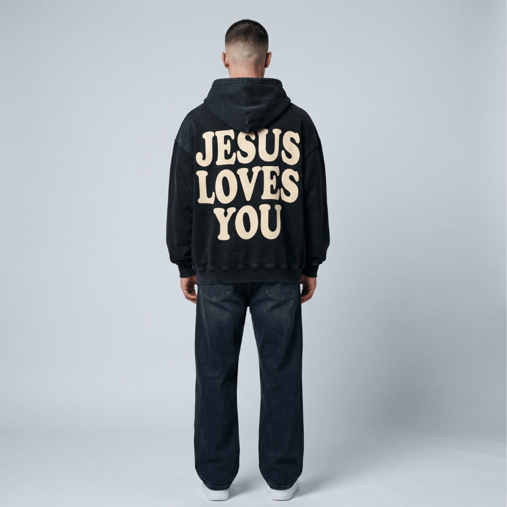 Buzo UNISEX JESUS LOVE YOU acid wash