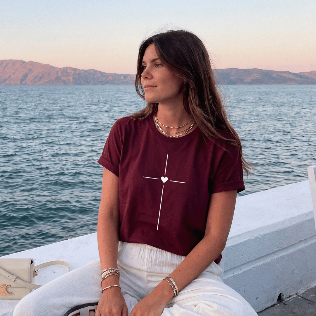 BASIC DAMA VINOTINTO CORAZON CRUZ / MUJER