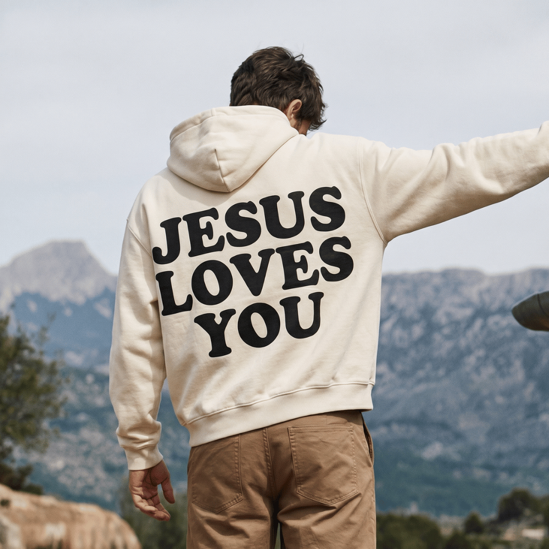 Buzo UNISEX JESUS LOVE YOU BLANCO