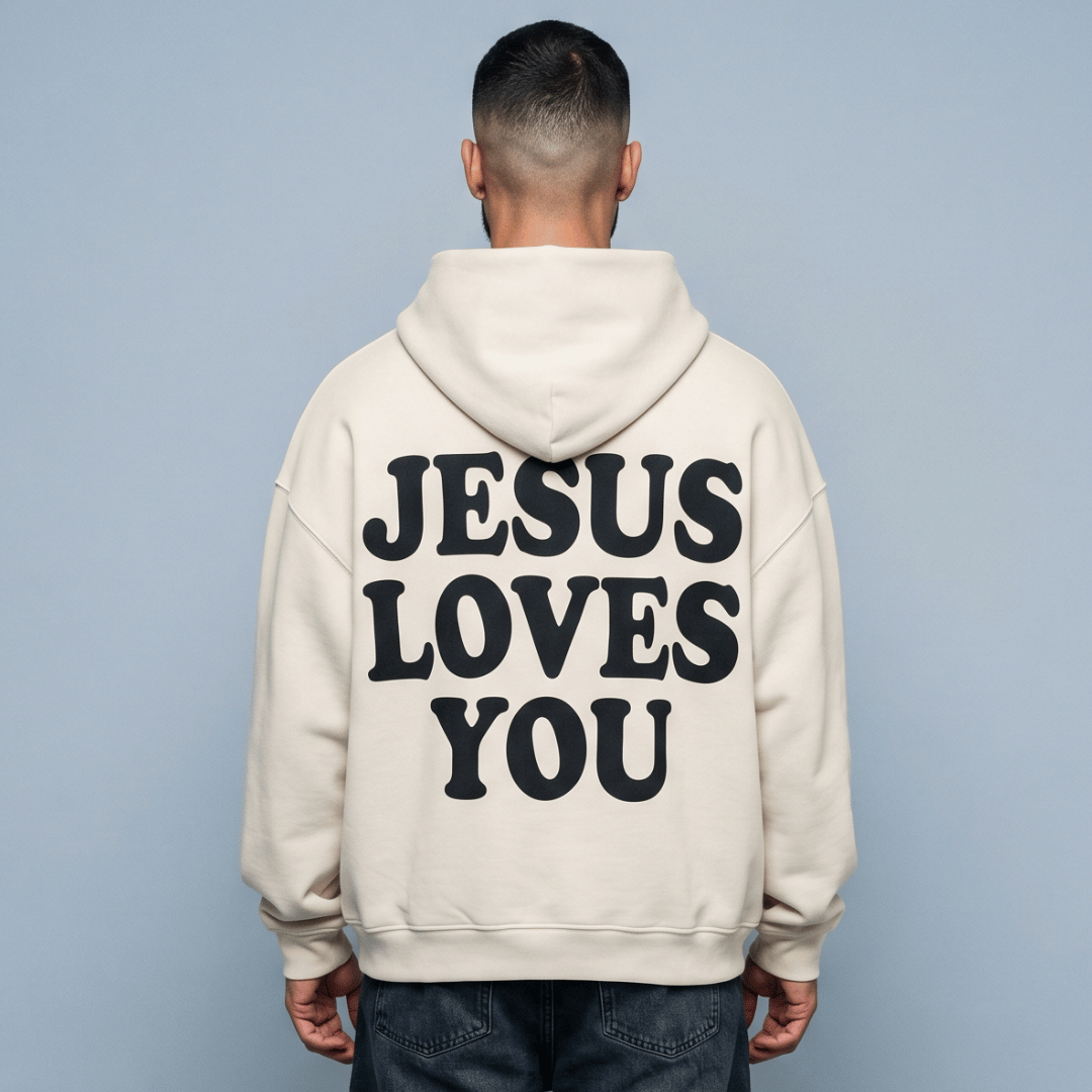 Buzo UNISEX JESUS LOVE YOU BLANCO
