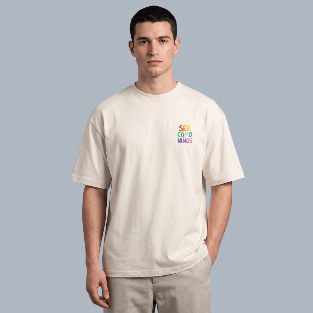 Tshirt oversized-BLANCO SER COMO NIÑOS / HOMBRE