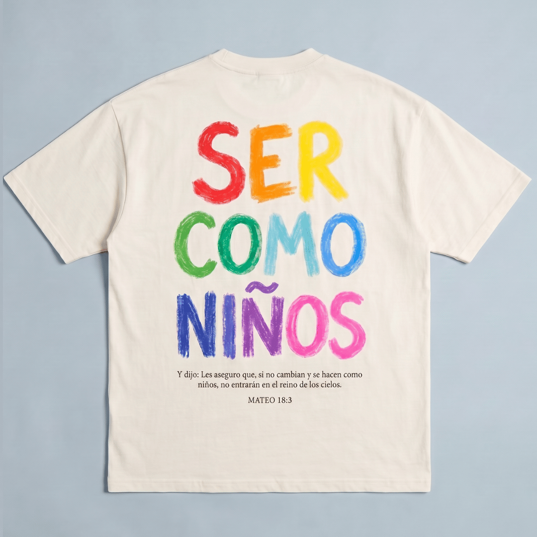 Tshirt oversized-BLANCO SER COMO NIÑOS / HOMBRE