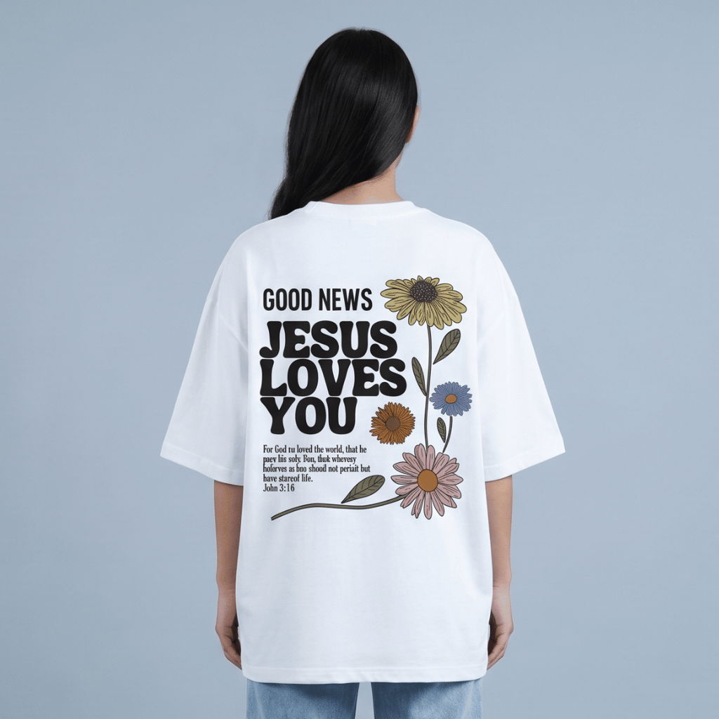Tshirt oversized GOOD NEWS LOVES YOU / MUJER