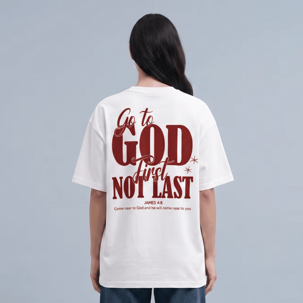 Tshirt oversized  GO TO GOD FIRST / MUJER