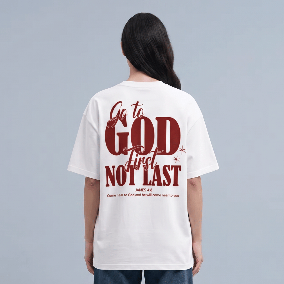 Tshirt oversized  GO TO GOD FIRST / MUJER