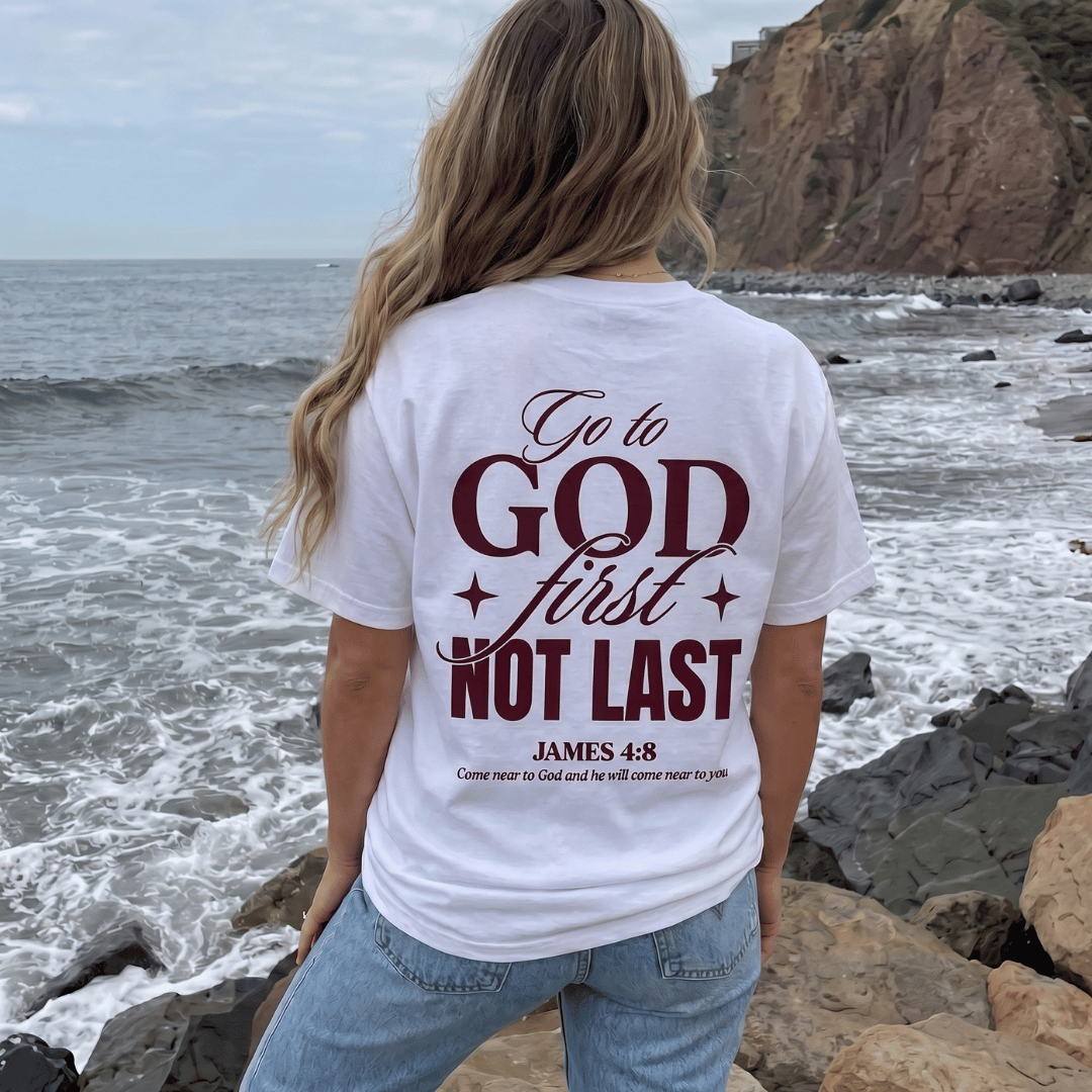 Tshirt oversized  GO TO GOD FIRST / MUJER