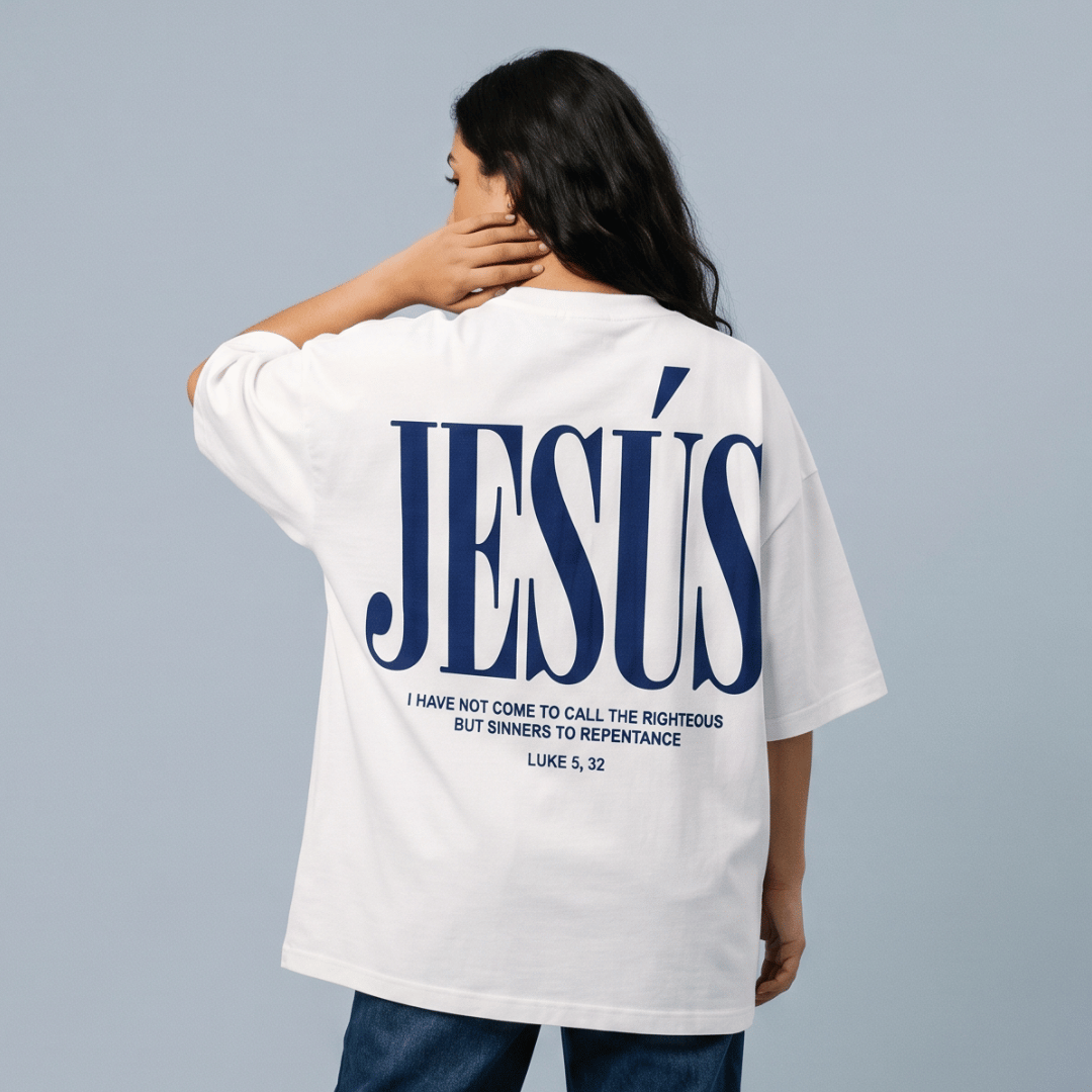 Tshirt oversized  JESUS LUKE 5:32 / MUJER