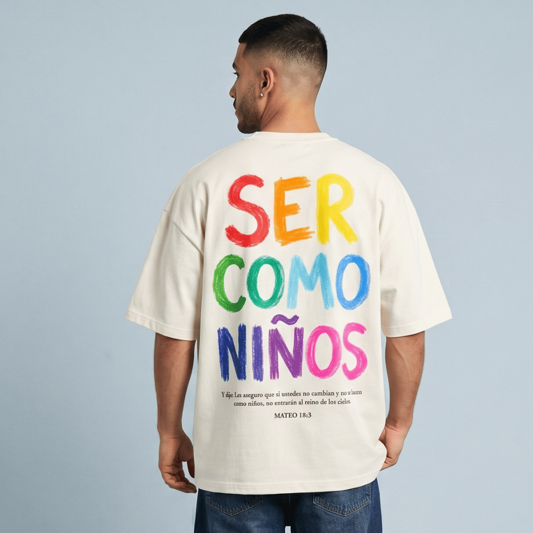 Tshirt oversized-BLANCO SER COMO NIÑOS / HOMBRE