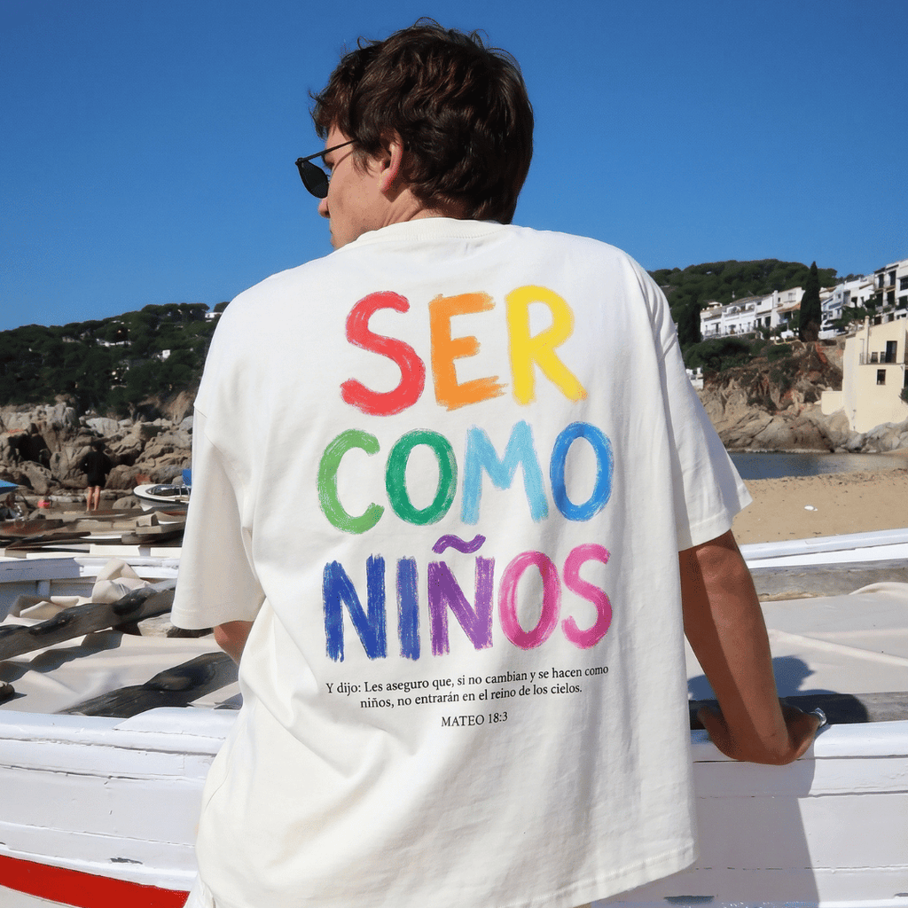 Tshirt oversized-BLANCO SER COMO NIÑOS / HOMBRE