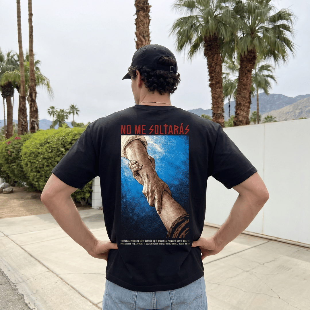 Tshirt oversized-NEGRO NO ME SOLTARAS / HOMBRE