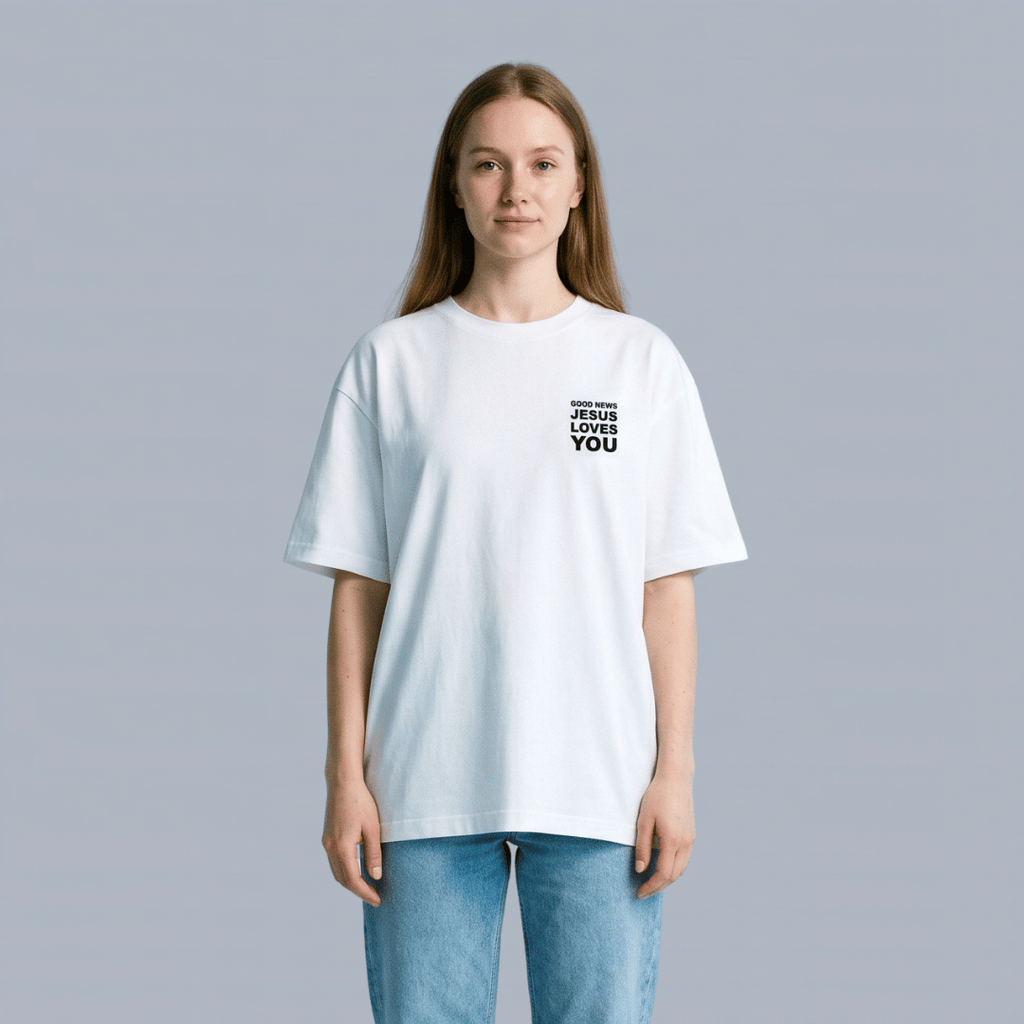 Tshirt oversized GOOD NEWS LOVES YOU / MUJER
