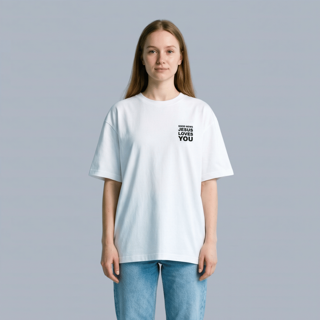 Tshirt oversized GOOD NEWS LOVES YOU / MUJER