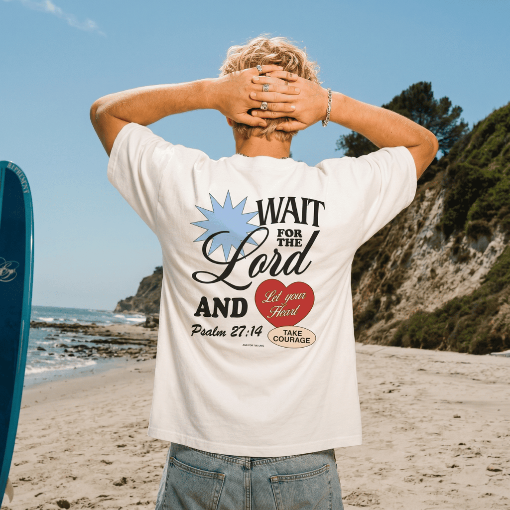 Tshirt oversized-BLANCO Pralm 27:14 / HOMBRE