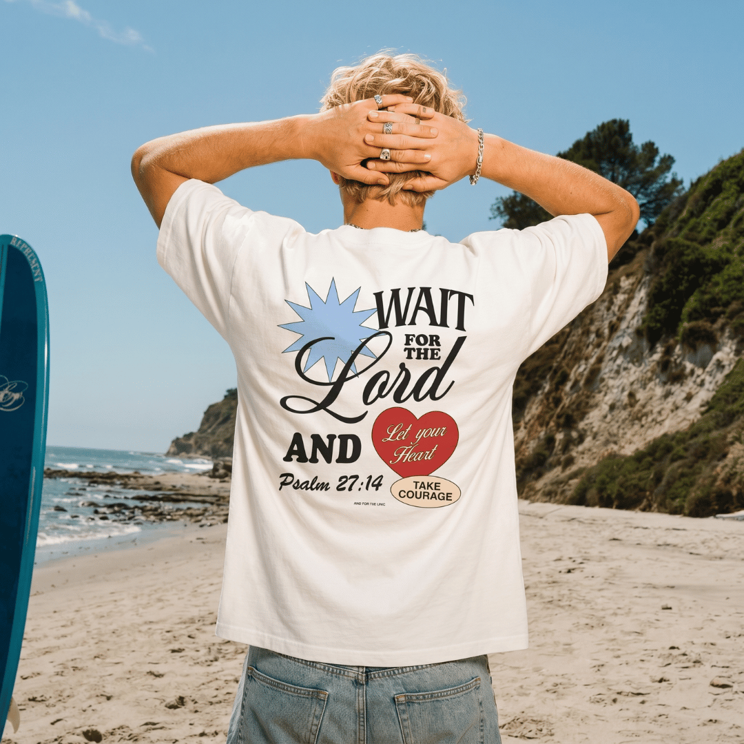 Tshirt oversized-BLANCO Pralm 27:14 / HOMBRE