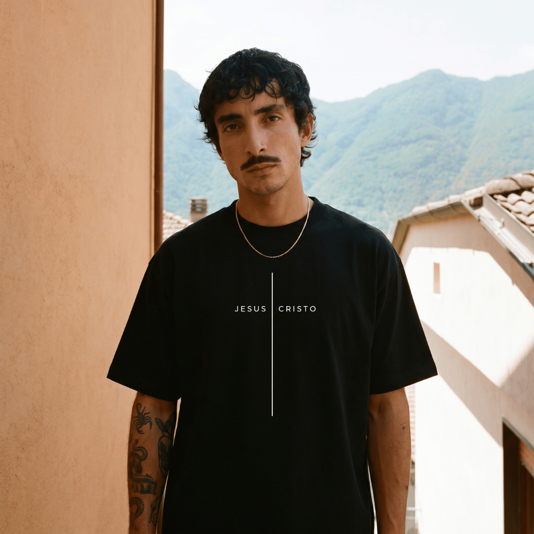 Tshirt oversized- NEGRA JESUSCRISTO 1002 / HOMBRE