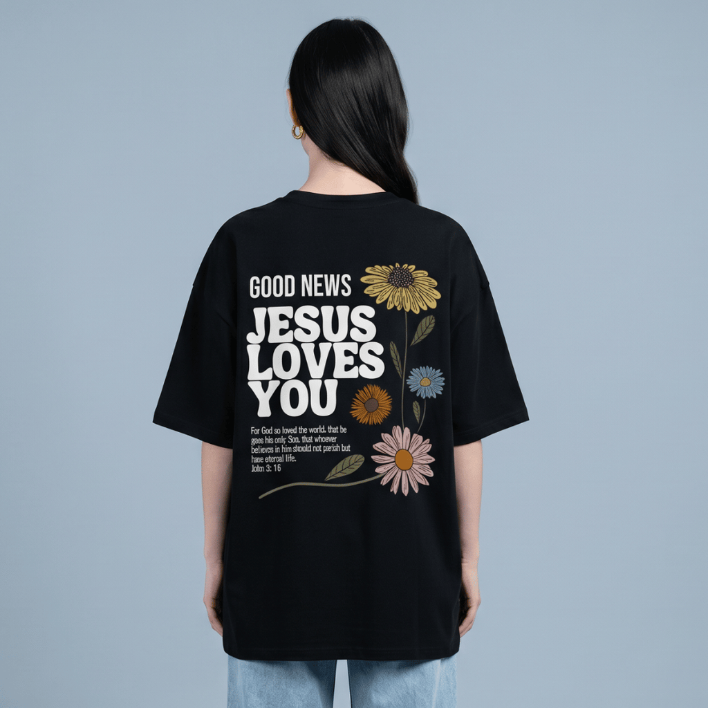 Tshirt oversized GOOD NEWS LOVES YOU / MUJER