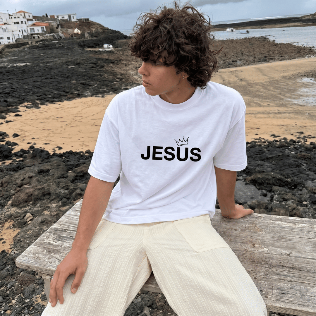 Tshirt oversized-BLANCO JESUS CORONA