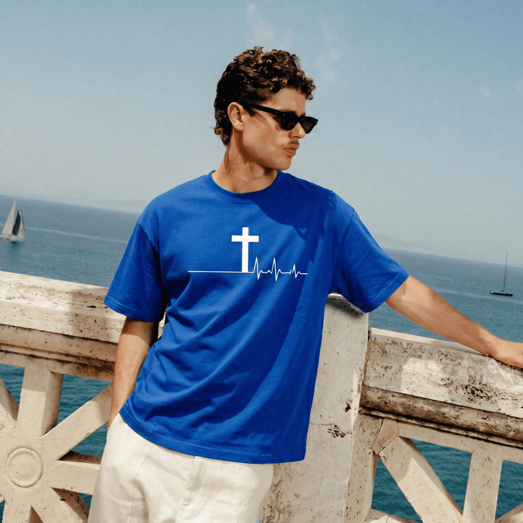 Tshirt oversized- AZUL CARDIO / HOMBRE