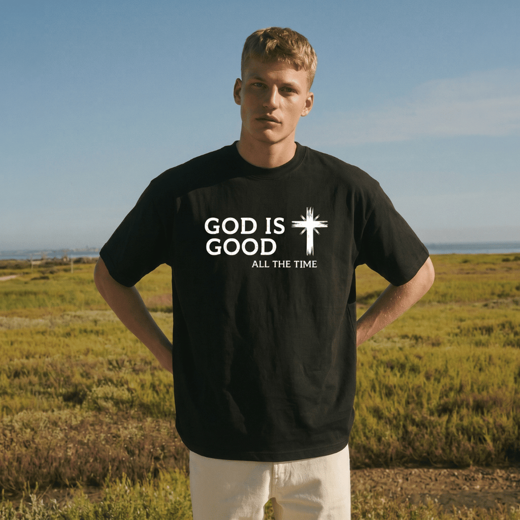 Tshirt oversized- NEGRA GOD IS GOD ALL THE TIME / HOMBRE