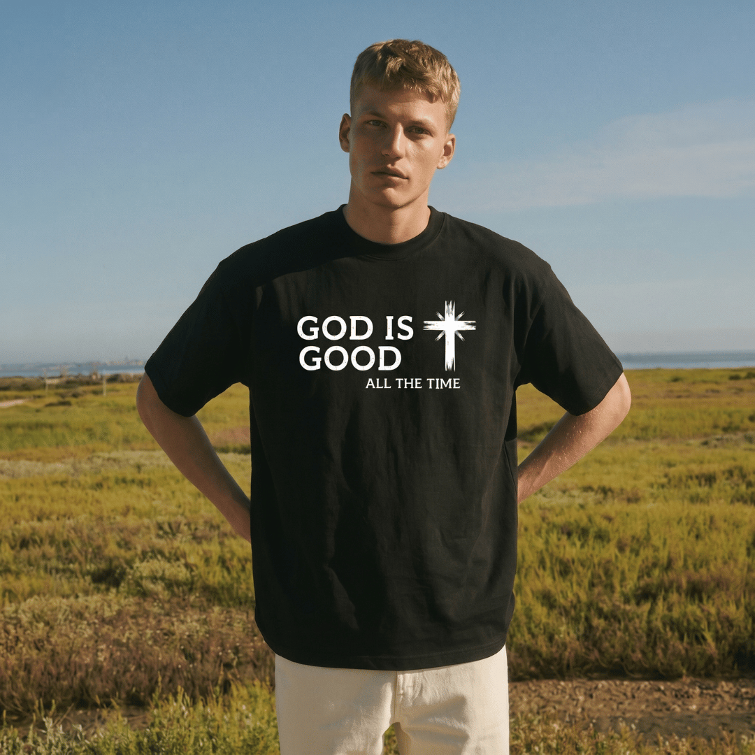 Tshirt oversized- NEGRA GOD IS GOD ALL THE TIME / HOMBRE
