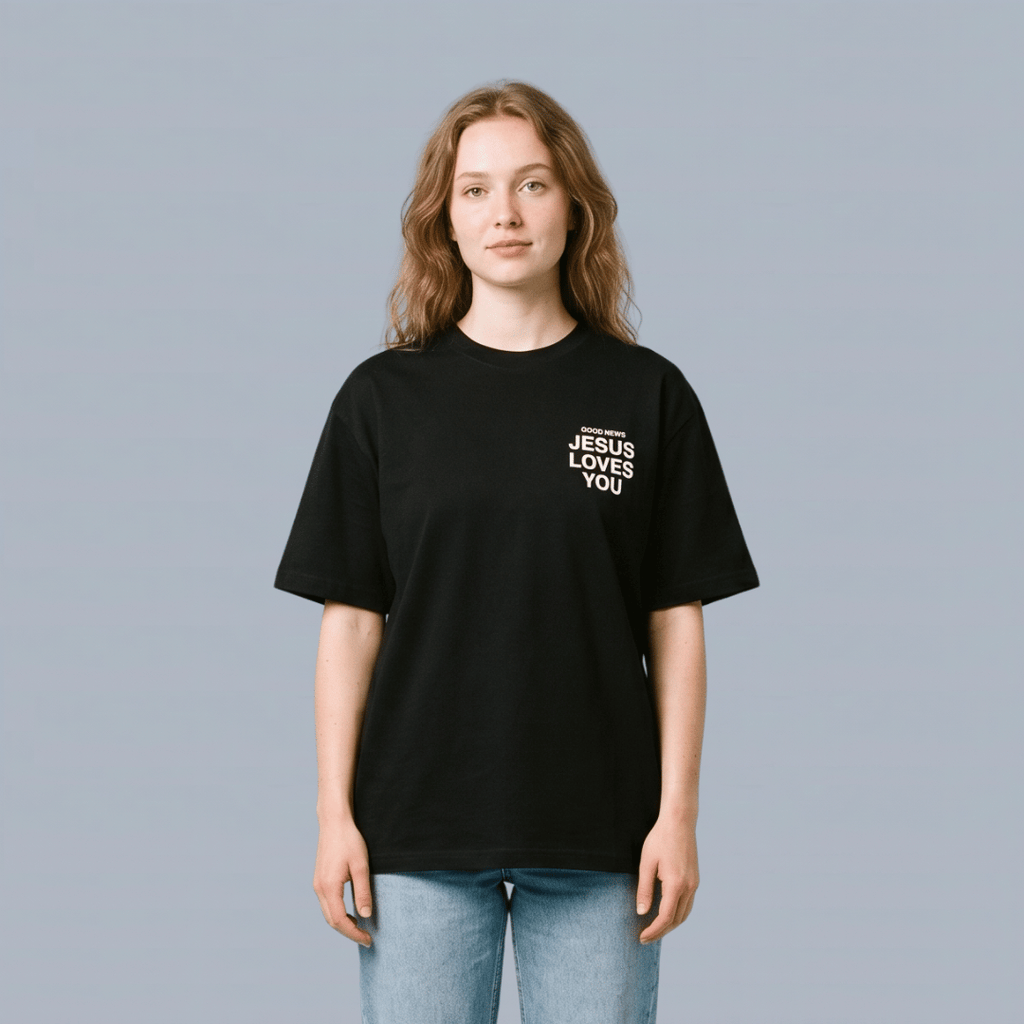 Tshirt oversized GOOD NEWS LOVES YOU / MUJER