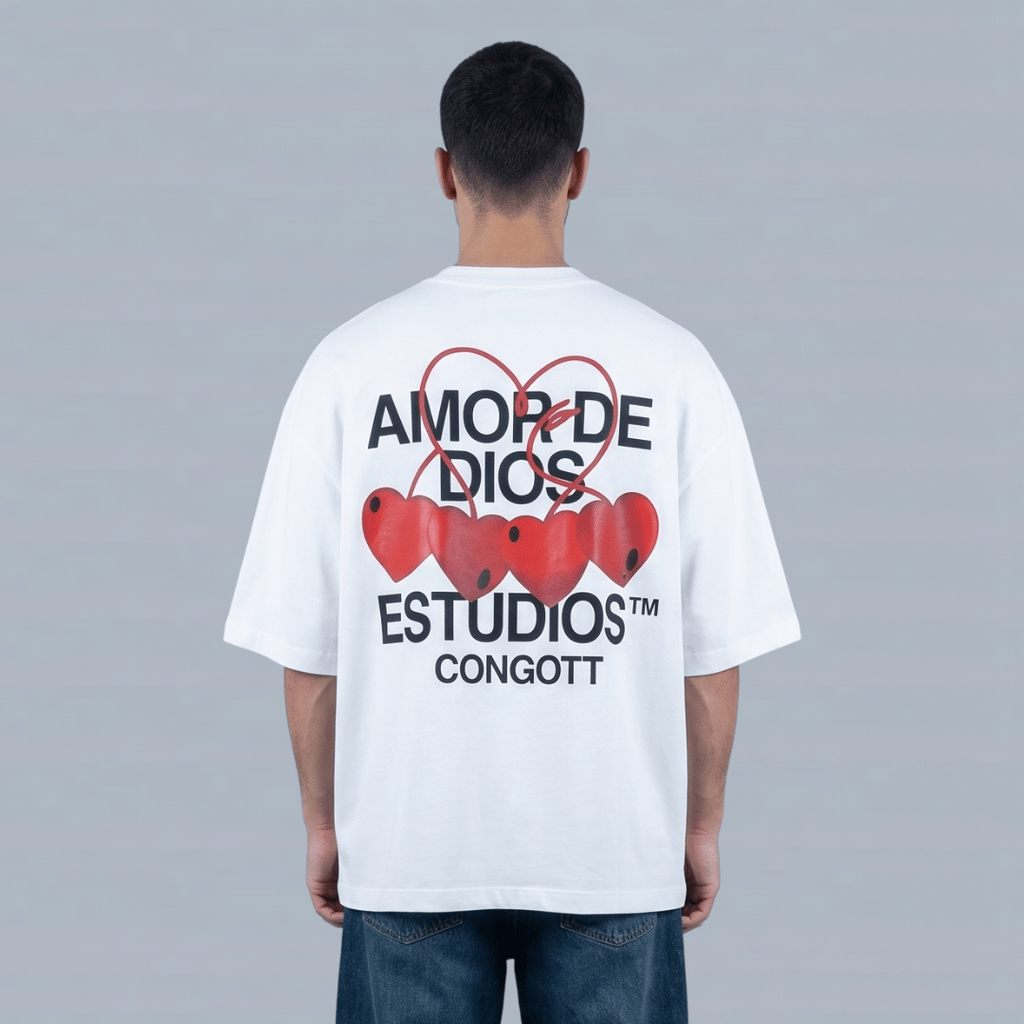 Tshirt oversized-AMOR DE DIOS BLANCA/ HOMBRE
