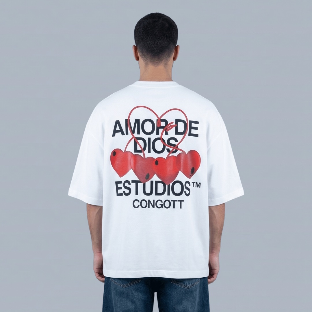 Tshirt oversized-AMOR DE DIOS BLANCA/ HOMBRE