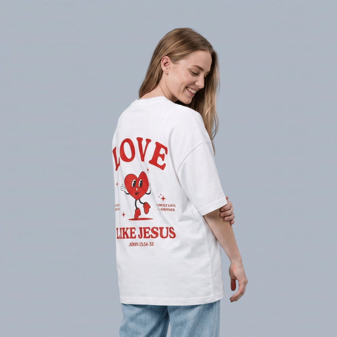 Tshirt oversized LOVE LIKE JESUS / MUJER