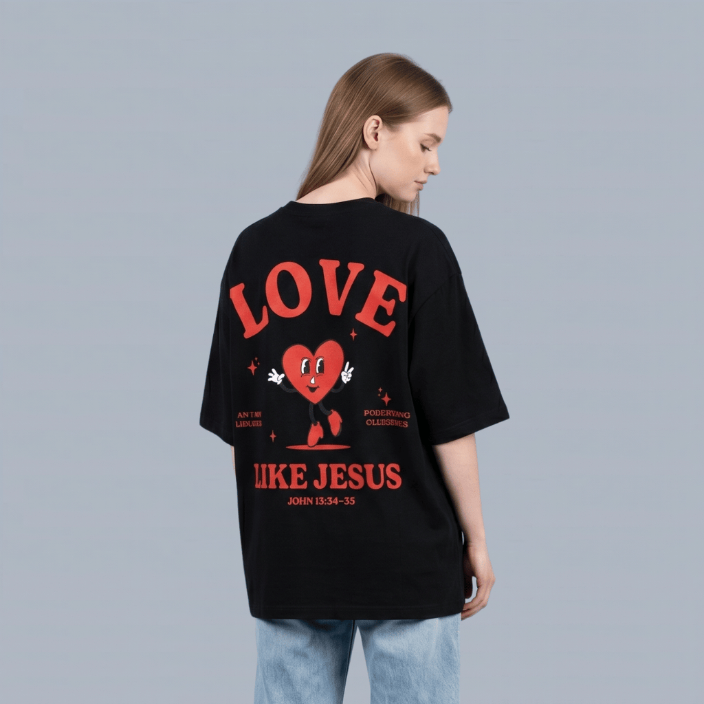 Tshirt oversized LOVE LIKE JESUS / MUJER
