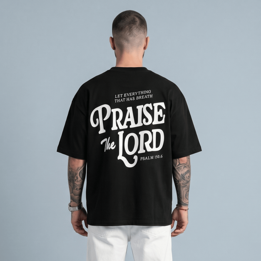 Tshirt oversized-PRAISE THE LORD/ HOMBRE