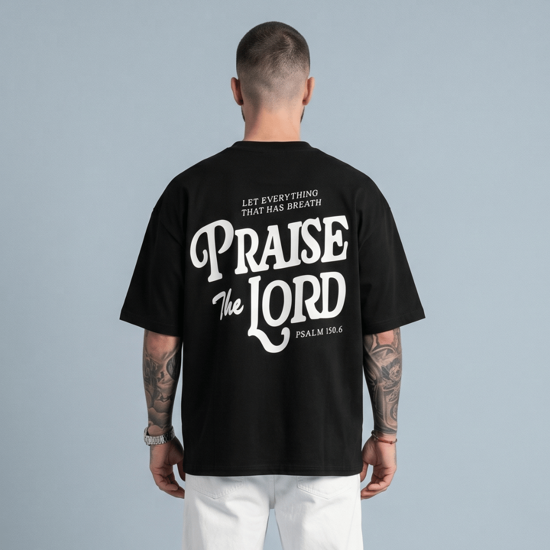 Tshirt oversized-PRAISE THE LORD/ HOMBRE
