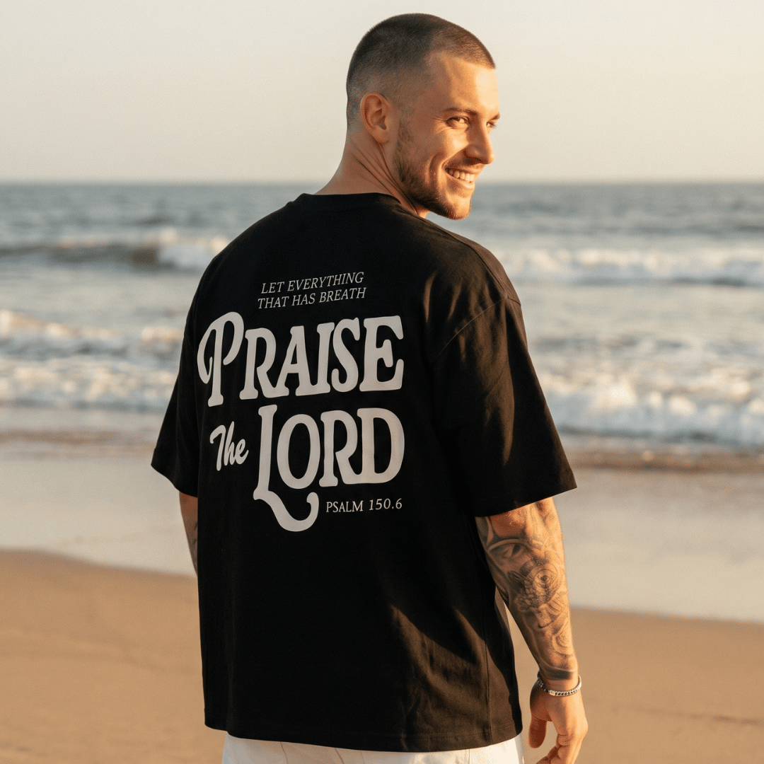 Tshirt oversized-PRAISE THE LORD/ HOMBRE