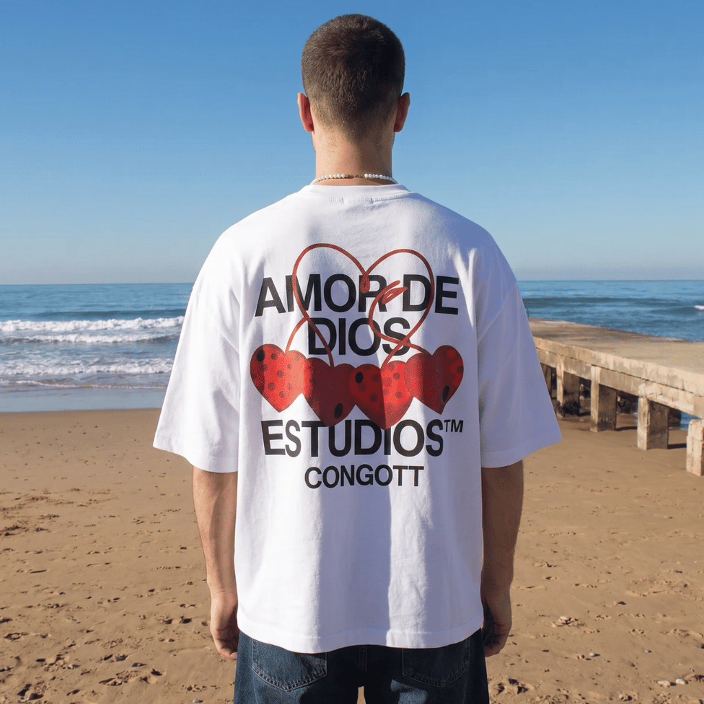 Tshirt oversized-AMOR DE DIOS BLANCA/ HOMBRE