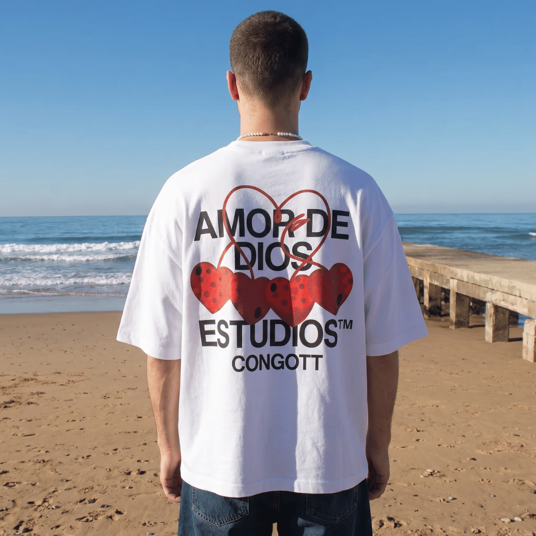 Tshirt oversized-AMOR DE DIOS BLANCA/ HOMBRE