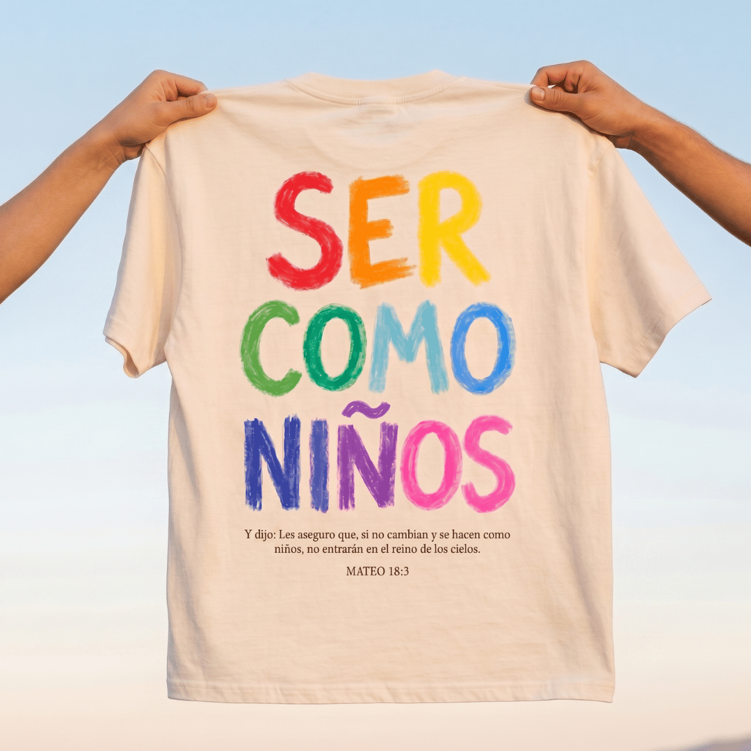 Tshirt oversized-BLANCO SER COMO NIÑOS / MUJER