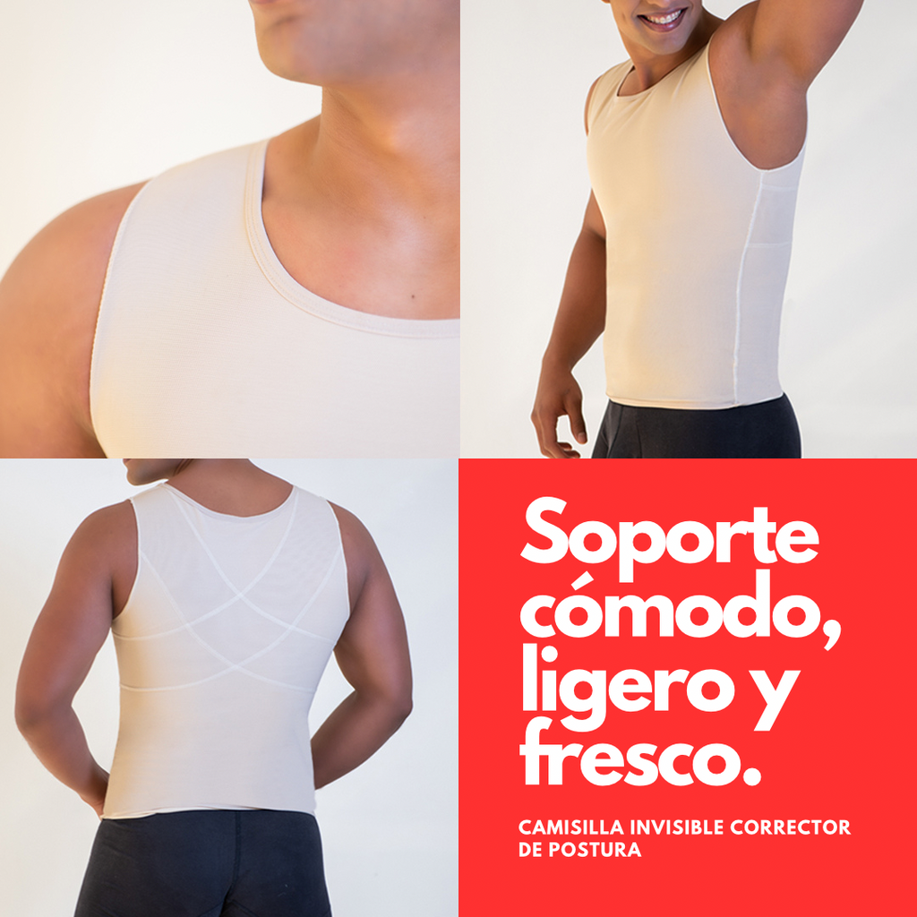 Camiseta Faja de Compresión para Hombre -Corrector de postura, Control Abdomen y Pecho - Colombiano